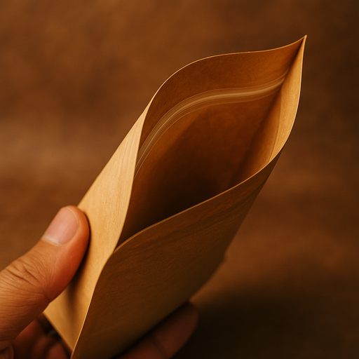 Brown Kraft Zip Lock Stand Up Food Bags Pouches with Tear-away Notch for Multi-purpose Storage