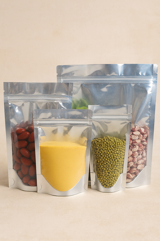 Front transparent back aluminium Standup pouch for Packaging