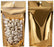 50 Bags Gold/Clear Resealable Heat Sealable Stand Up Pouch Food Storage Bags with Tear Notch