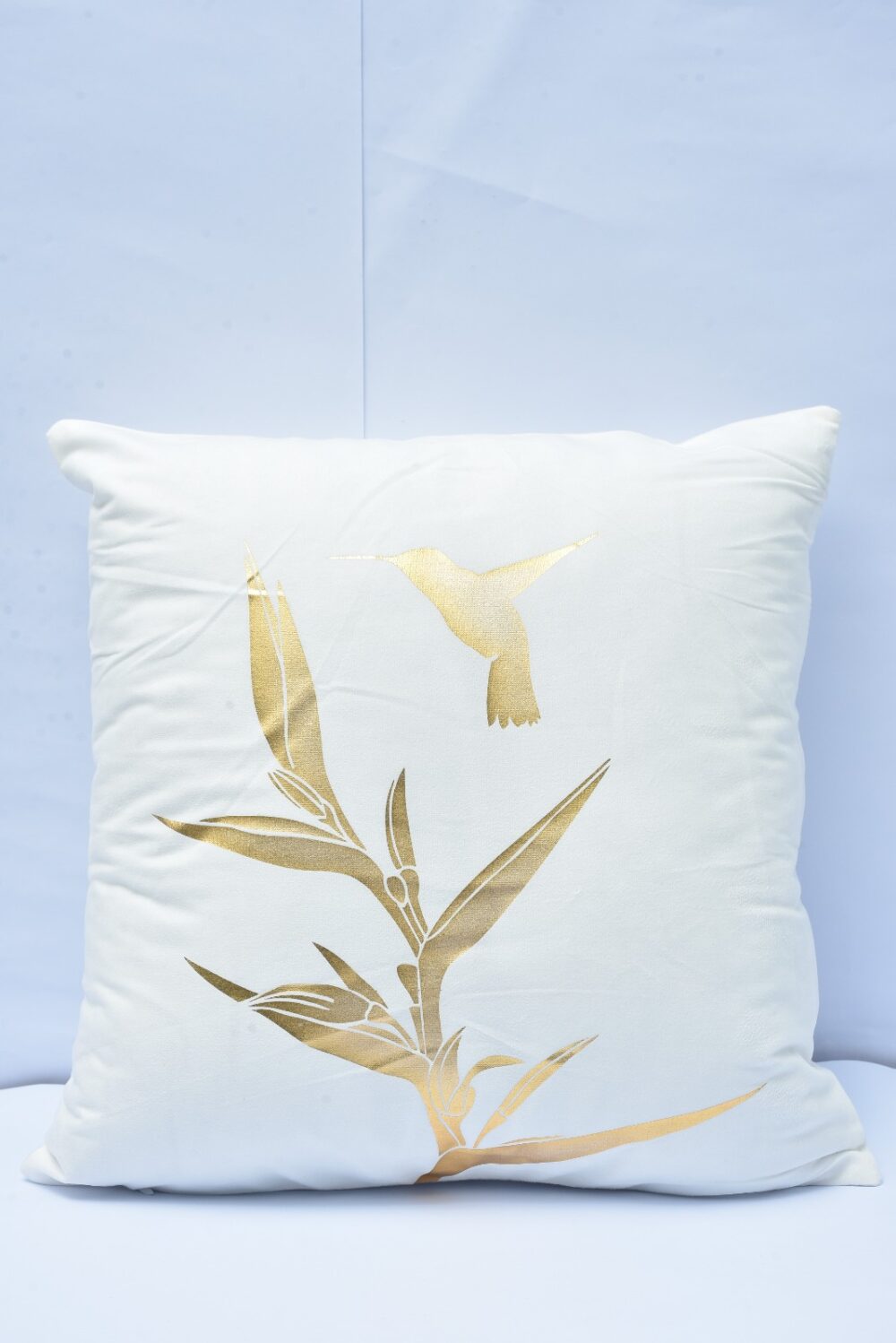 Printed Velvet Cushion Cover Golden