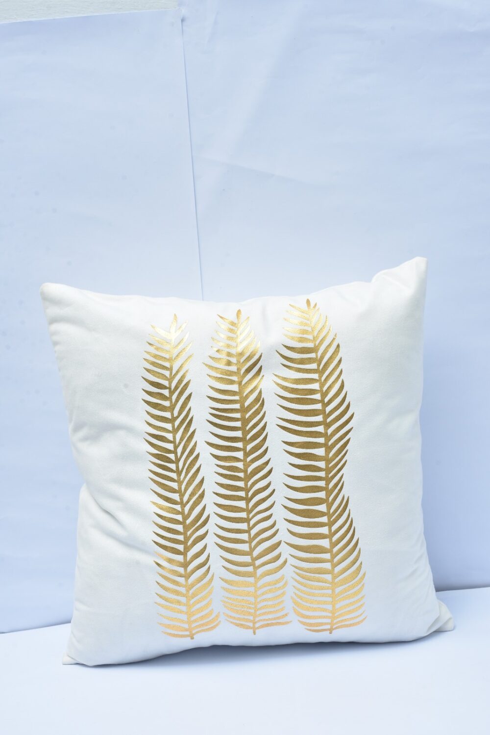 Printed Velvet Cushion Cover Golden