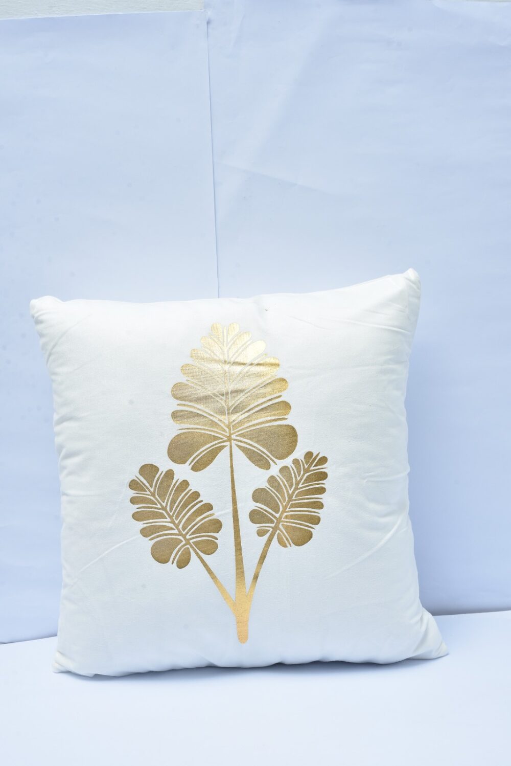 Printed Velvet Cushion Cover Golden