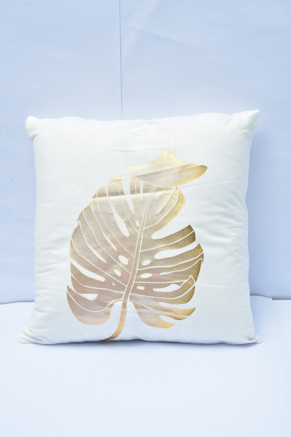 Printed Velvet Cushion Cover Golden