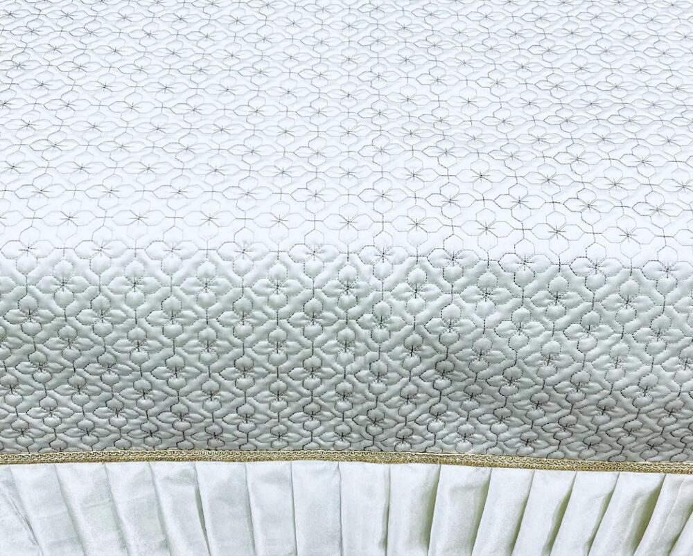 SILK QUILTED PLATED BEDSPREAD