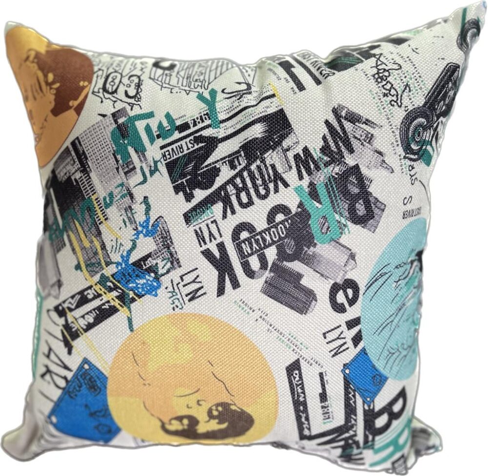 Decorative Throw Pillow Cover Cushion Case, Customized Newspaper Print, Cotton