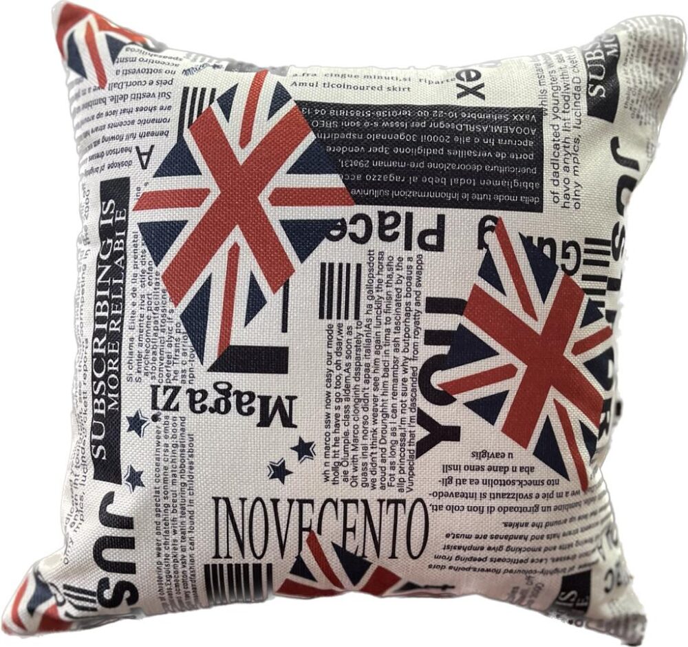 Decorative Throw Pillow Cover Cushion Case, Customized Newspaper Print, Cotton