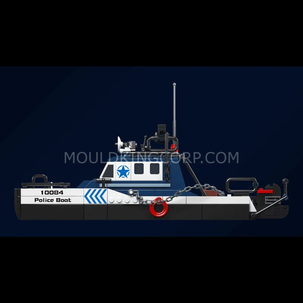 Mould King 10084 Police Boat Building Set | 413 Pcs